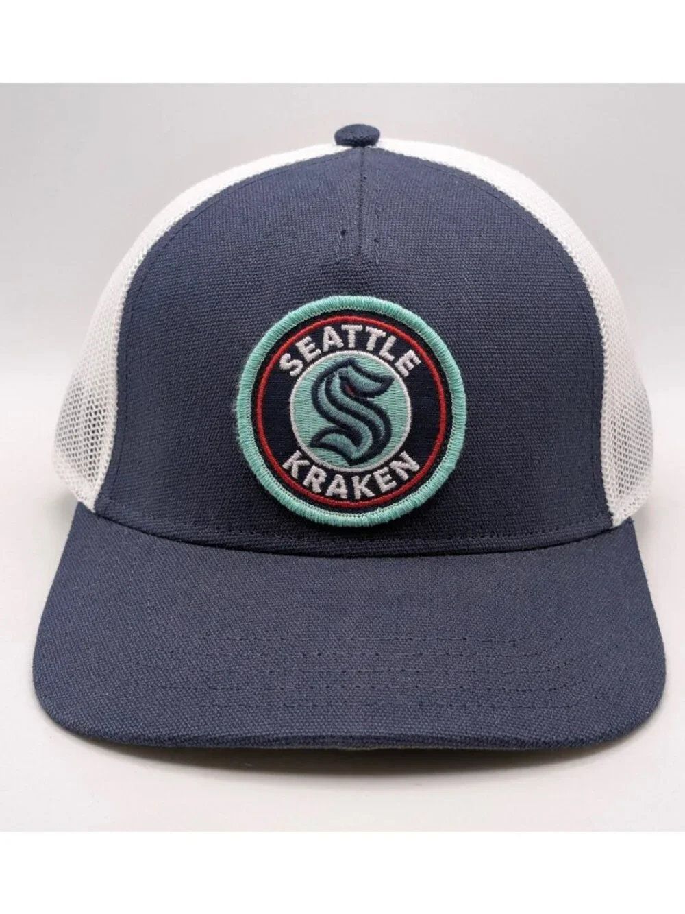 American Needle Seattle Kraken NHL Hat Hockey Snapback Navy Blue White Mesh Cap